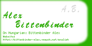 alex bittenbinder business card
